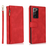 Luxury Skin Feel Multi-card Zipper Leather Case For Samsung Note20 Ultra
