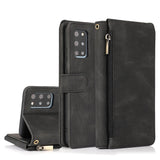 Luxury Skin Feel Multi-card Zipper Leather Case For Samsung S20 Plus