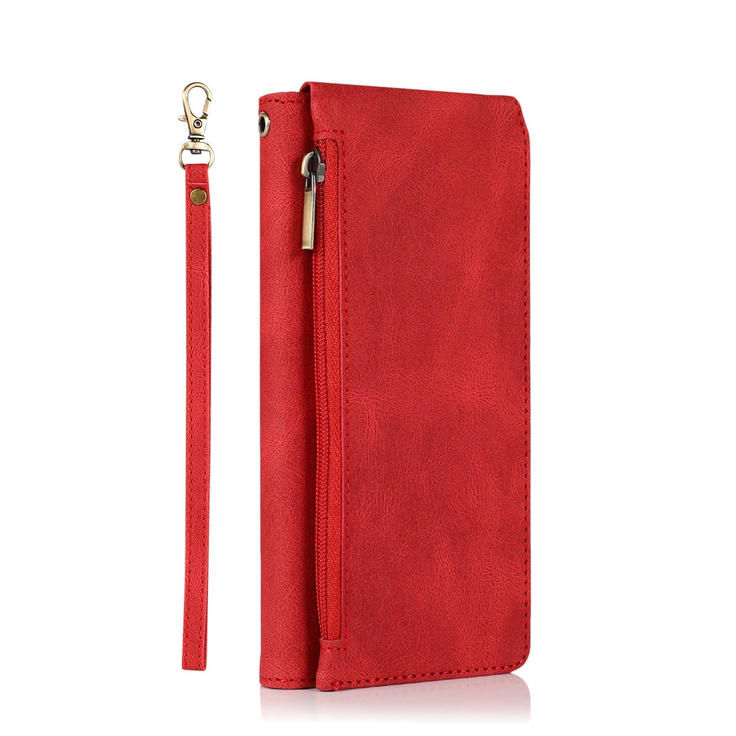 Housse en cuir zippée multi-cartes toucher peau de luxe pour Samsung A51