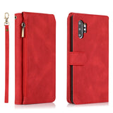 Luxury Skin Feel Multi-card Zipper Leather Case For Samsung Note10 Plus