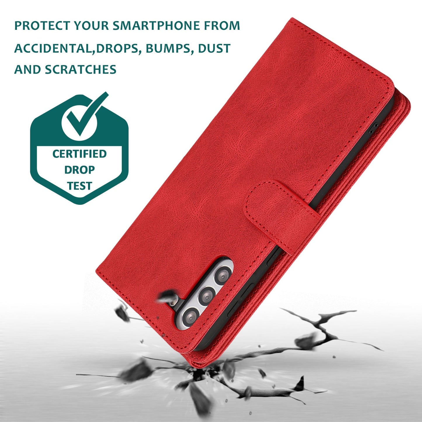 Étui en Cuir à Fermeture Éclair Multi-cartes Sensation Luxe pour Samsung S21 Plus