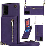 New Crossbody Zipper Wallet Phone Case For Samsung S20 Plus