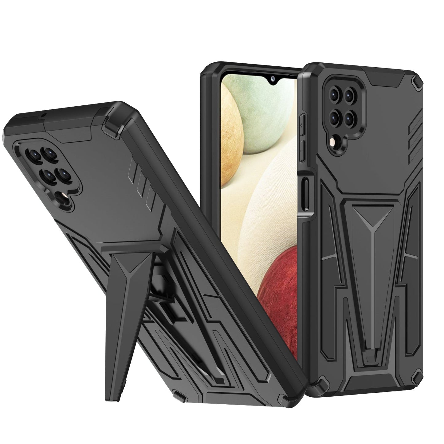 New Extraordinary Armor Bracket Magnetic Phone Case For Samsung A12