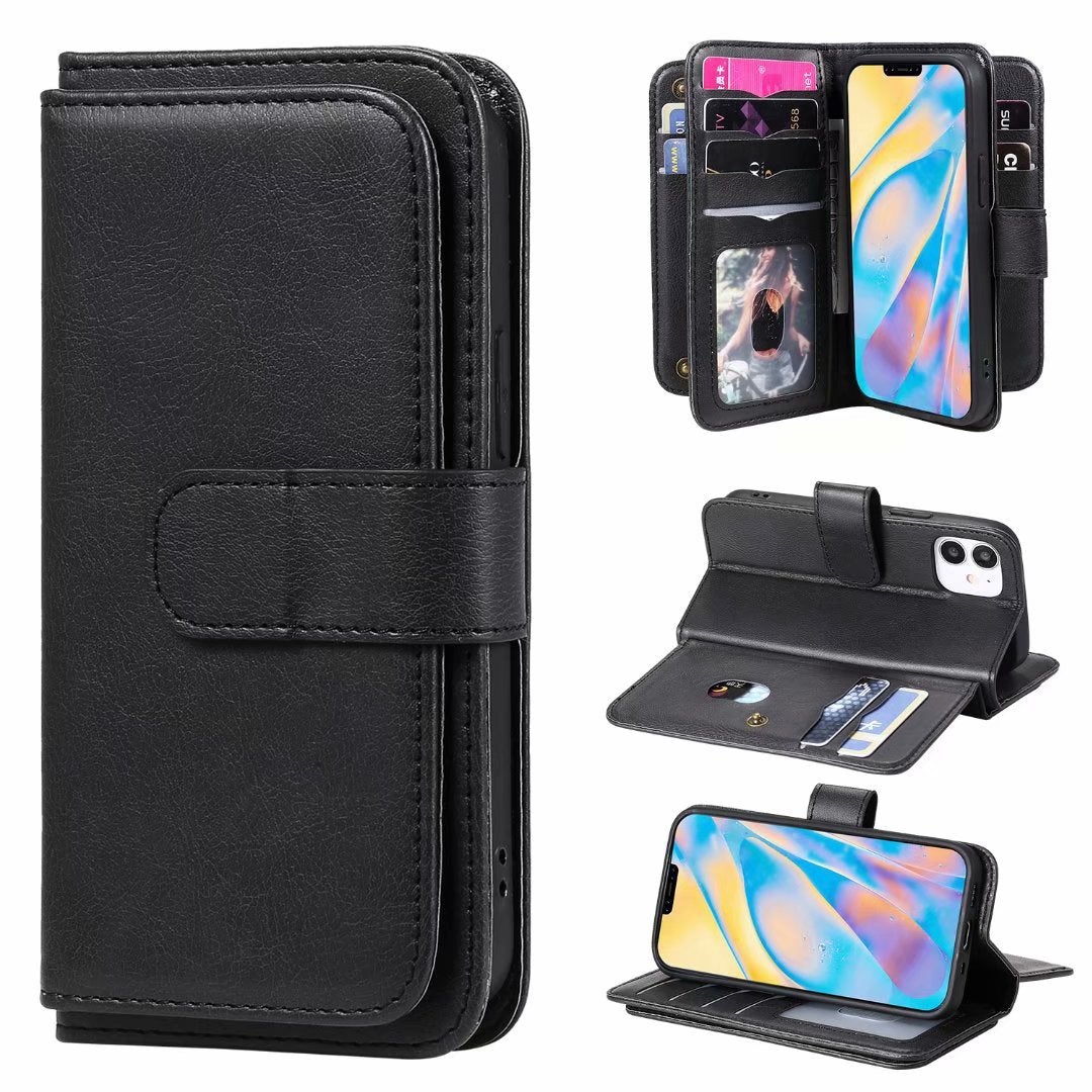 Multifunktionale Großraum-Brieftaschen-Handyhülle für das iPhone