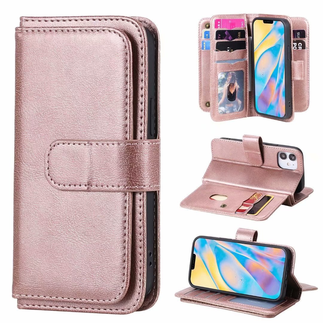 Multifunktionale Großraum-Brieftaschen-Handyhülle für das iPhone