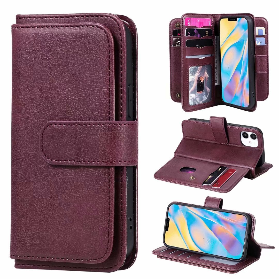 Multifunktionale Großraum-Brieftaschen-Handyhülle für das iPhone