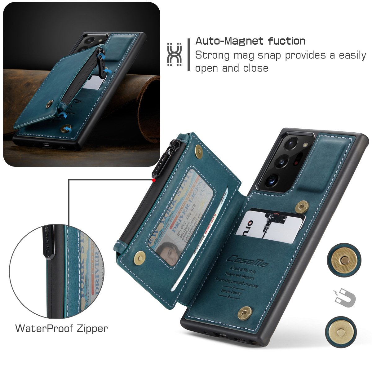 Nouvel Étui de Téléphone Portefeuille Multifonctionnel de Luxe Pour Samsung
