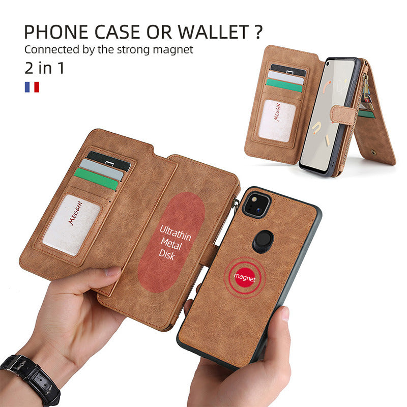 Multifunctional Magnetic Card Wallet Phone Case For Google Pixel