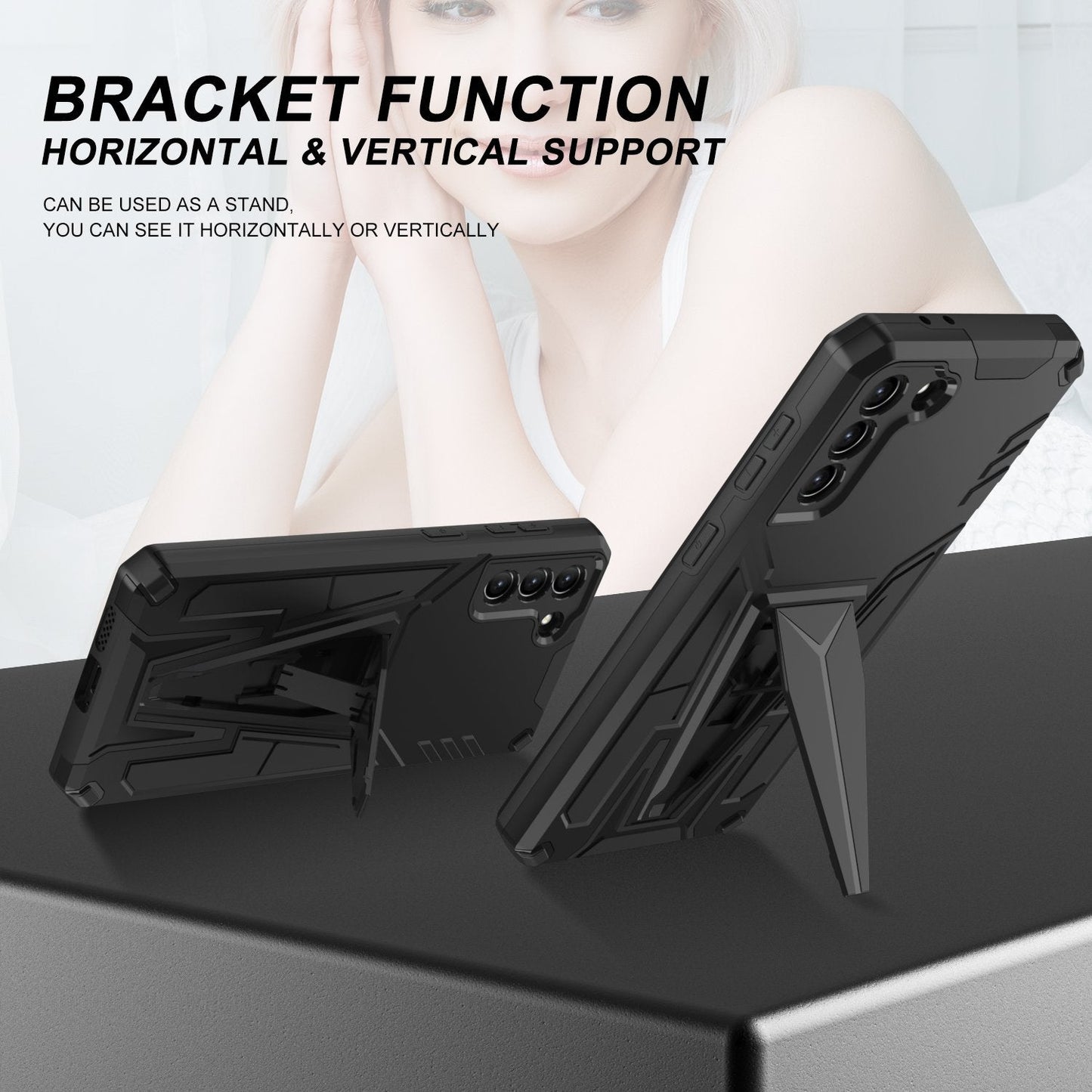 Neue Außergewöhnliche Armor Bracket Magnetische Handyhülle für Samsung S21 Plus 5G