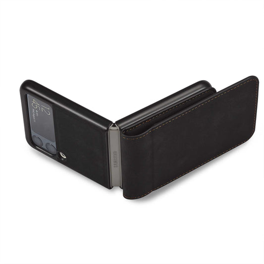 Étui portefeuille à rabat en cuir de luxe pour Samsung Galaxy Z Flip3 5G