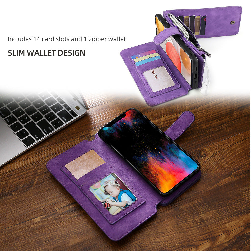 Multifunktionale magnetische Karten-Brieftaschen-Handyhülle für Samsung A42 5G