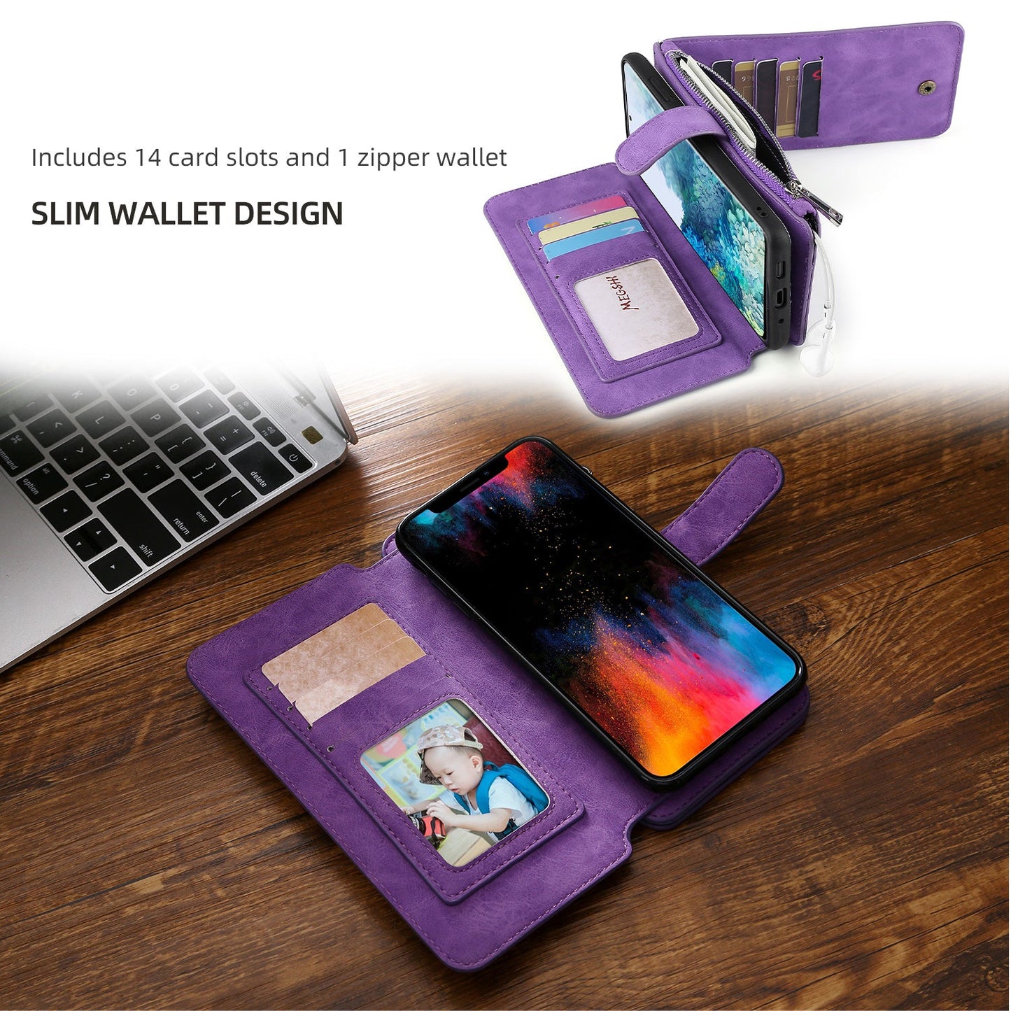 Multifunktionale magnetische Karten-Brieftasche Handyhülle für Samsung S20 Serie