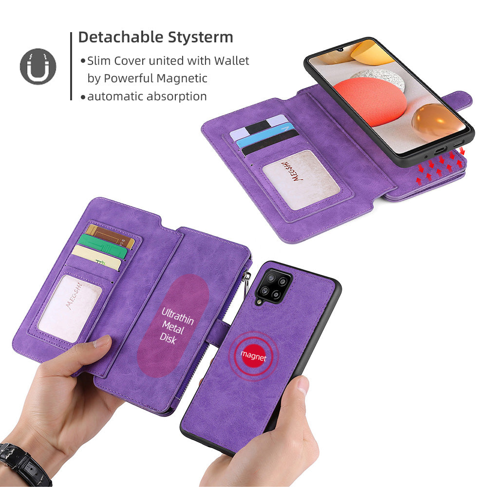 Multifunktionale magnetische Karten-Brieftaschen-Handyhülle für Samsung A42 5G