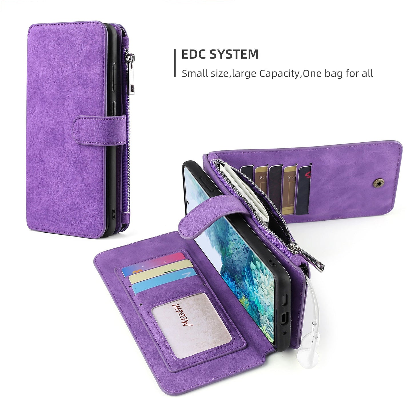 Multifunktionale magnetische Karten-Brieftasche Handyhülle für Samsung S20 Serie