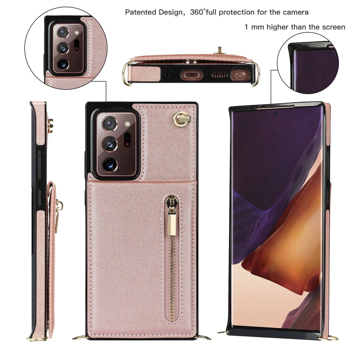New Crossbody Zipper Wallet Phone Case For Samsung Note20 Ultra