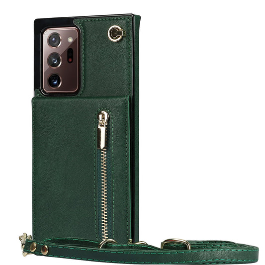 Nouvel Étui de Téléphone à Fermeture Éclair Bandoulière pour Samsung Note20/Note20 5G