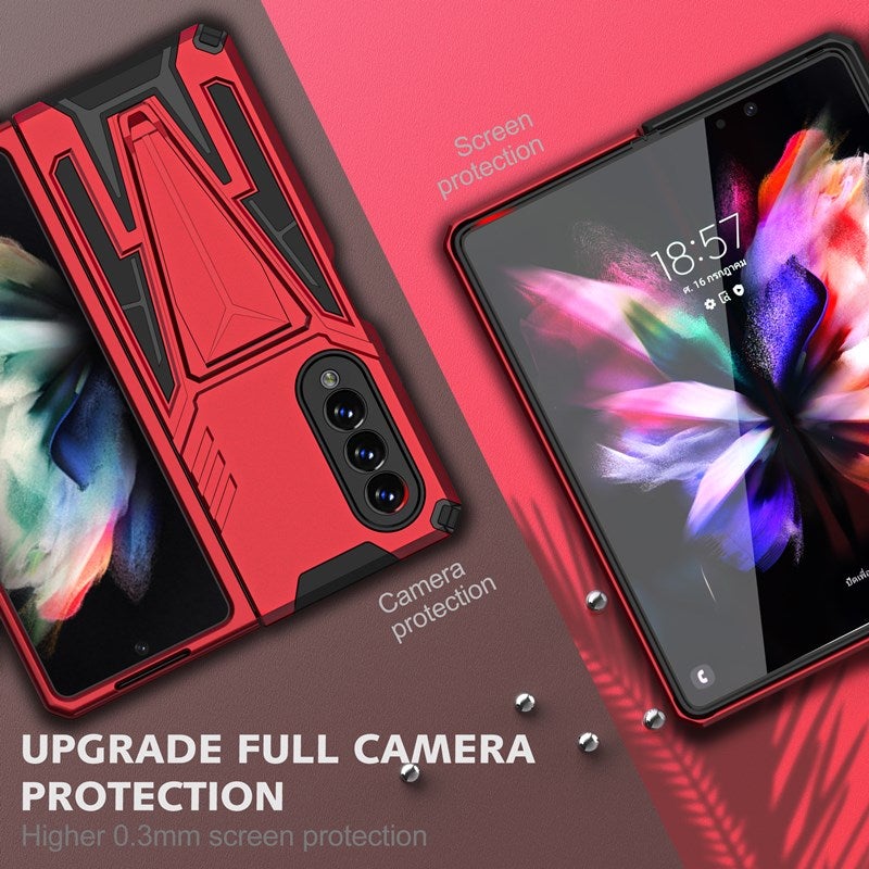 Nouvel Étui de Téléphone Magnétique avec Support d'Armure Extraordinaire pour Samsung Galaxy Z Fold3 5G