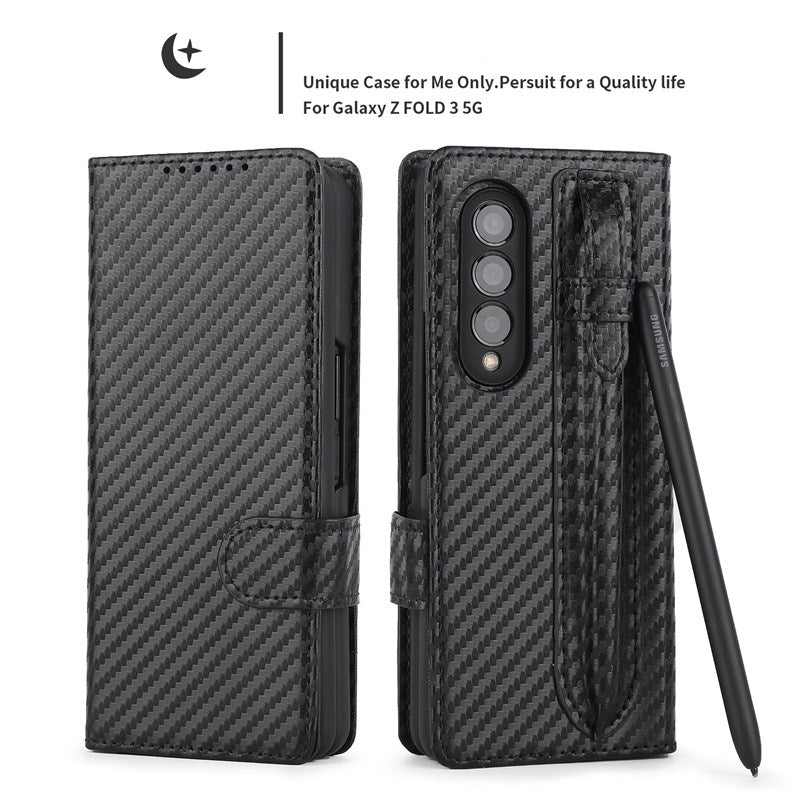 New 2-in-1 Leather Wallet Pen Slot Phone Case For Samsung Galaxy Z Fold3 5G