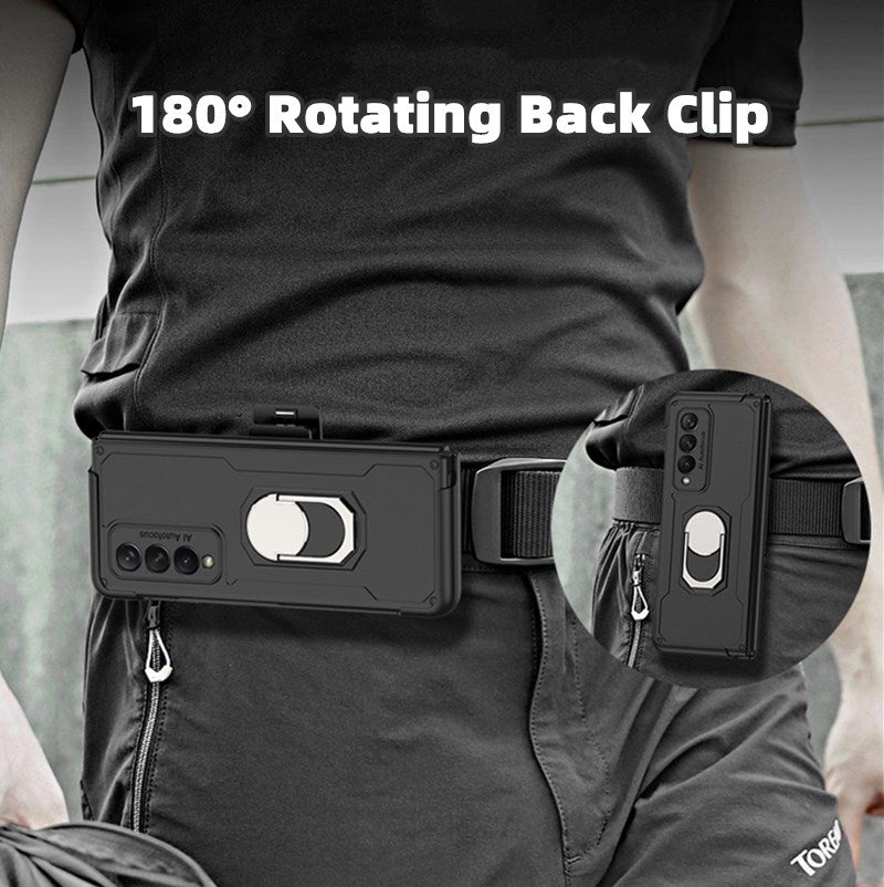 Coque Ultra-fine Pliante Anti-chute Tout Compris avec Clip Dorsal pour Samsung Galaxy Z Fold3 5G