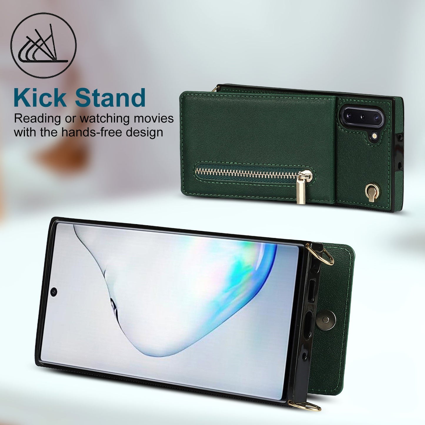 Neue Umhängetasche mit Reißverschluss-Geldbörse und Handyhülle für Samsung Note10