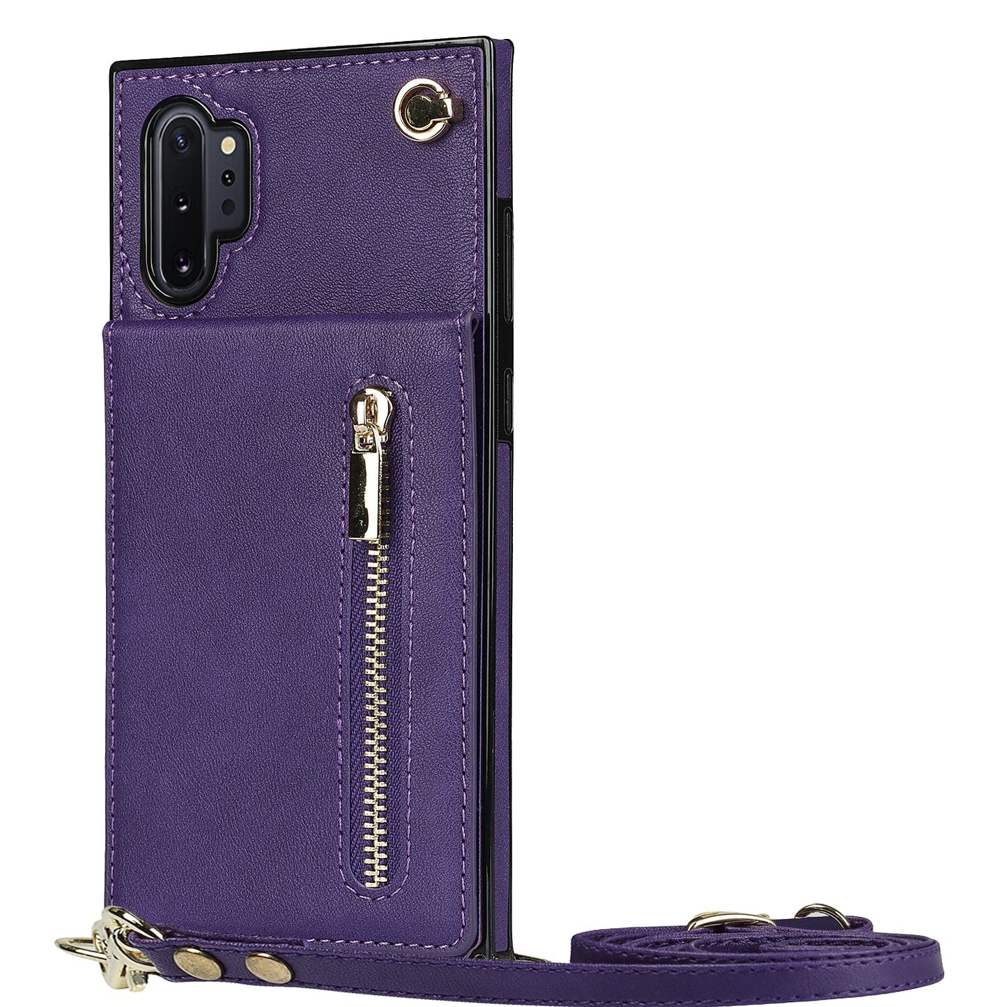 Neue Umhänge-Reißverschluss-Brieftaschen-Handyhülle für Samsung Note10 Plus