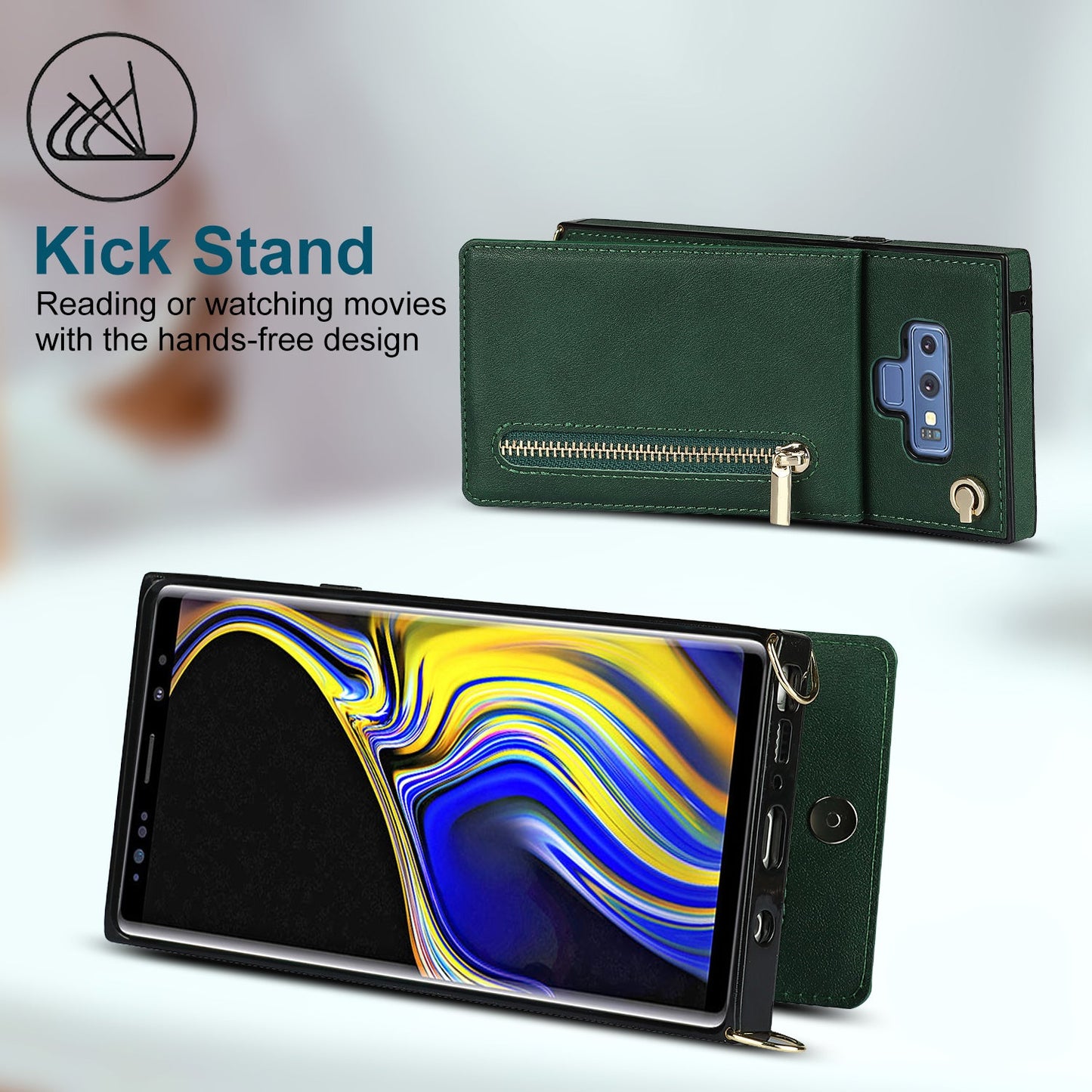 Neue Crossbody-Reißverschluss-Brieftaschen-Handyhülle für Samsung Note9