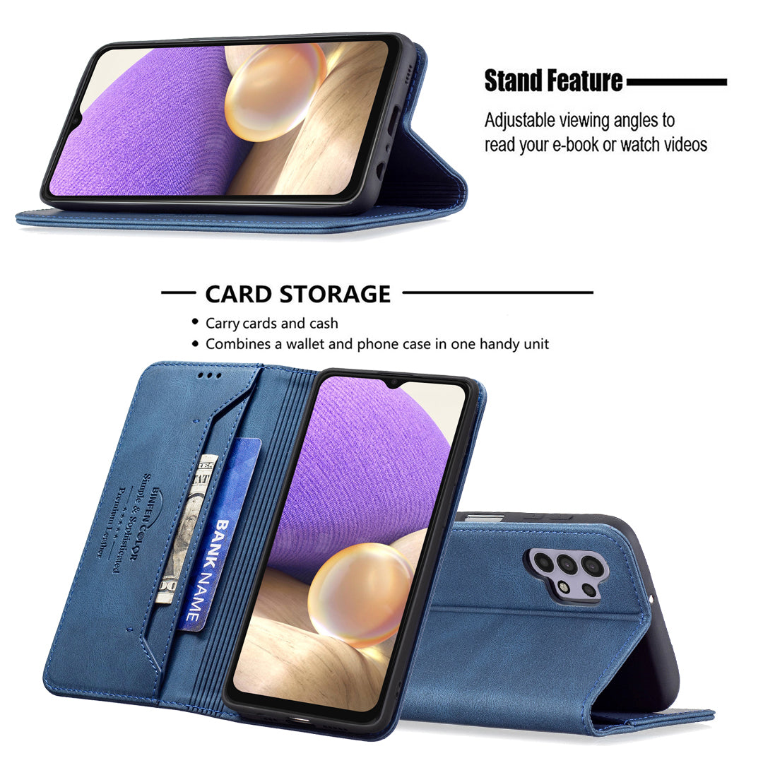 New RFID Magnetic Leather Wallet Flip Case For Samsung