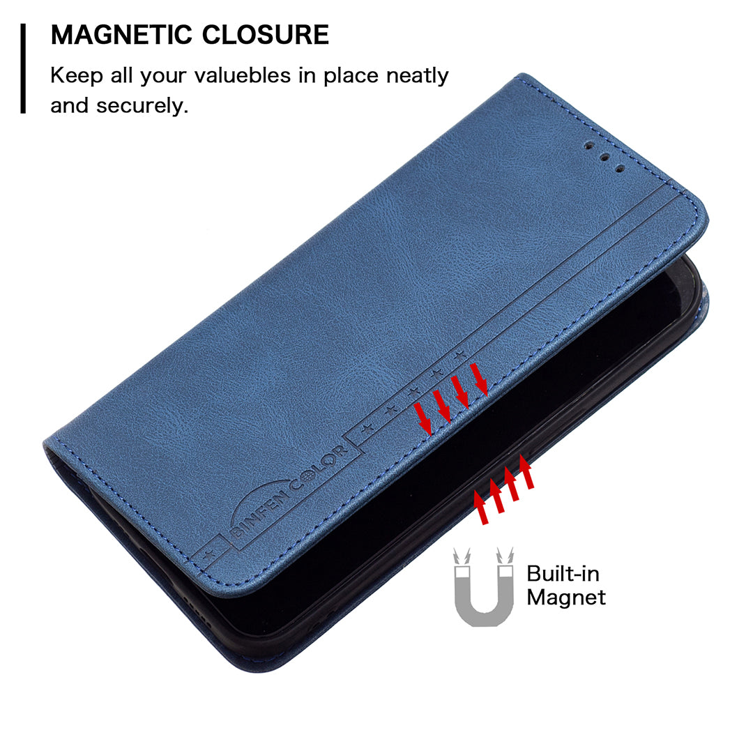 New RFID Magnetic Leather Wallet Flip Case For Samsung