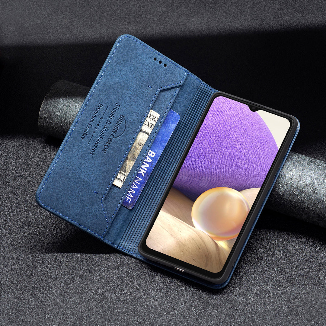 New RFID Magnetic Leather Wallet Flip Case For Samsung