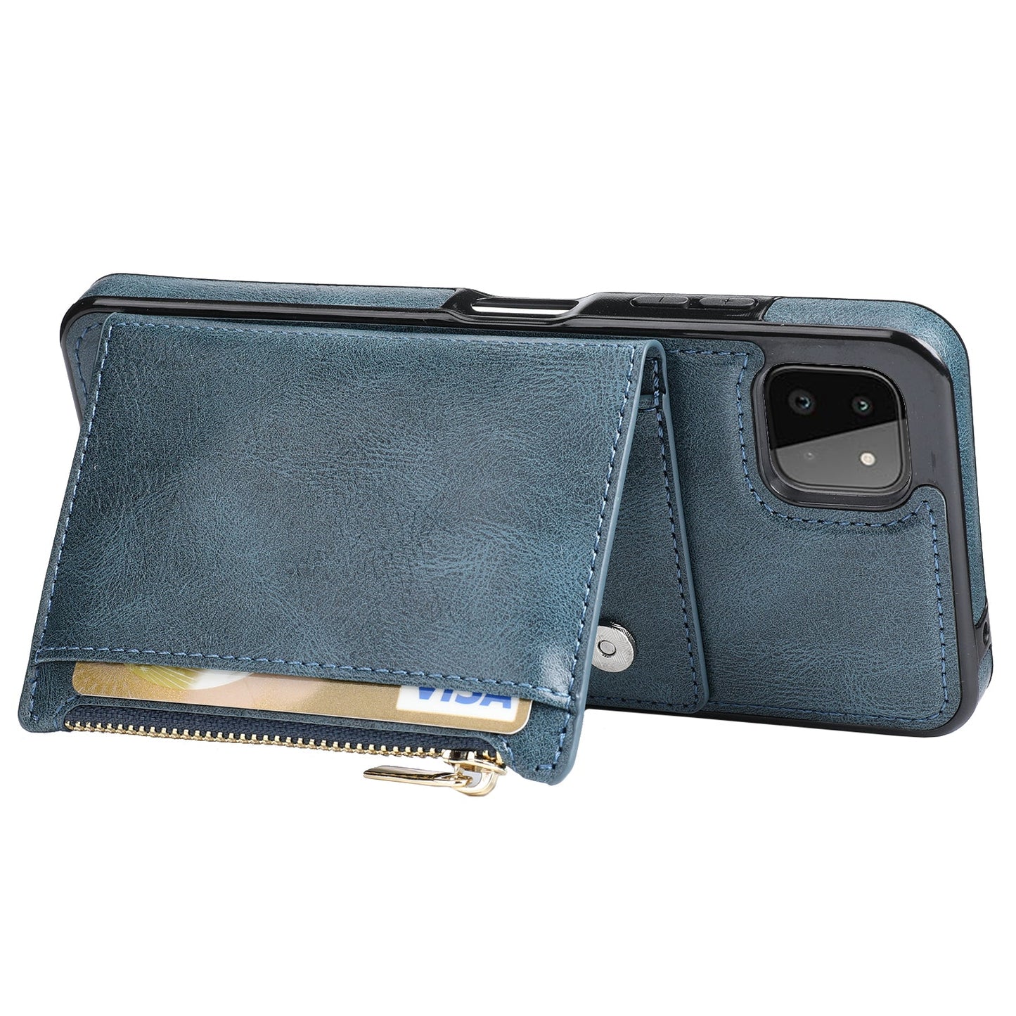 Neue Upgrade Multifunktionale Brieftasche Reißverschluss Handyhülle für Samsung A22 5G