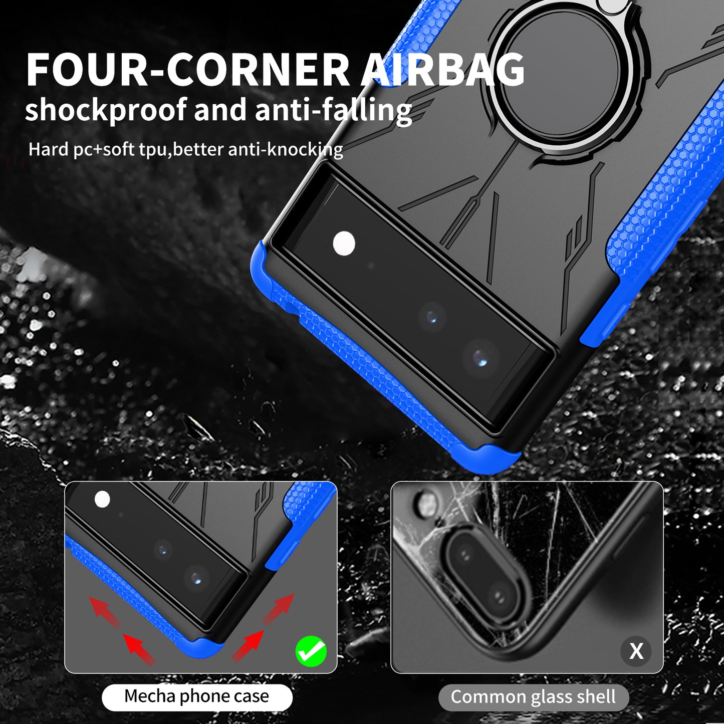 Robot 3 in 1 Heavy Duty Defender Case For Google Pixel 6