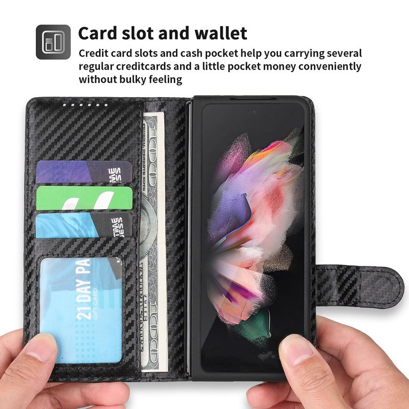 New 2-in-1 Leather Wallet Pen Slot Phone Case For Samsung Galaxy Z Fold3 5G