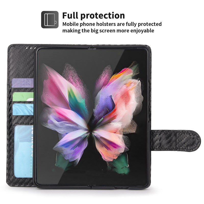 New 2-in-1 Leather Wallet Pen Slot Phone Case For Samsung Galaxy Z Fold3 5G