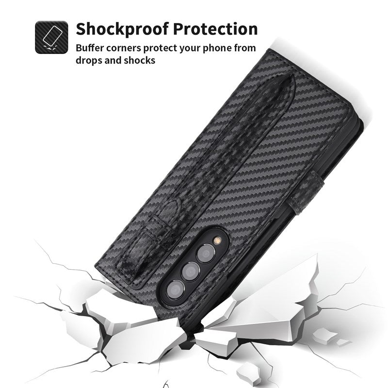 New 2-in-1 Leather Wallet Pen Slot Phone Case For Samsung Galaxy Z Fold3 5G