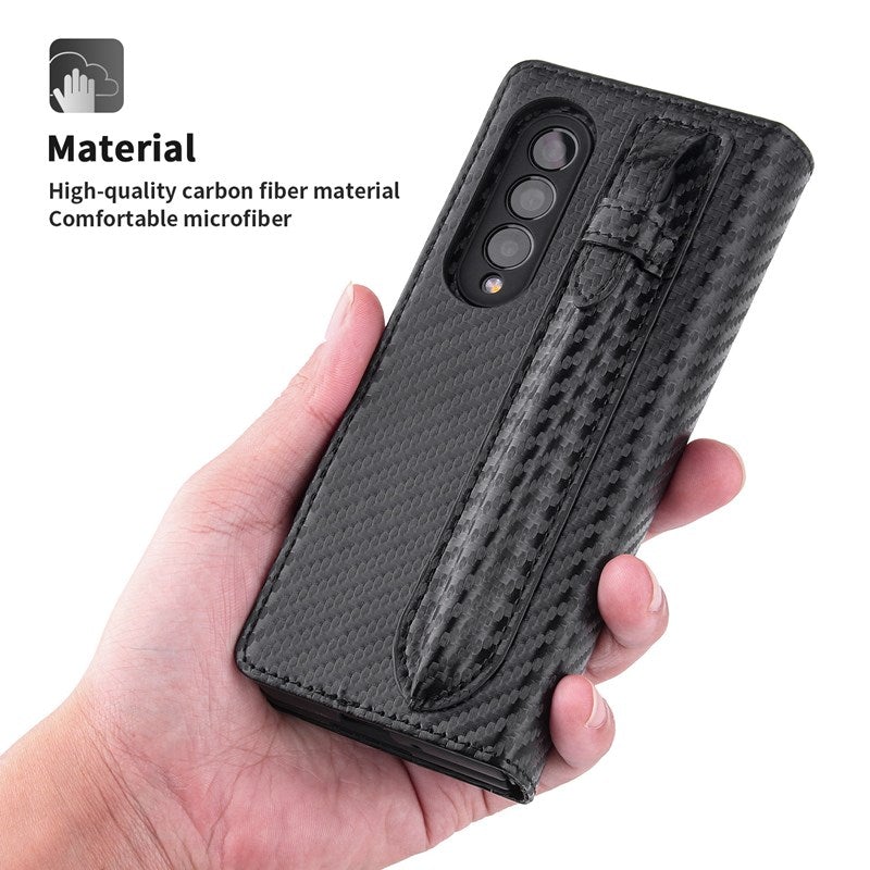 New 2-in-1 Leather Wallet Pen Slot Phone Case For Samsung Galaxy Z Fold3 5G
