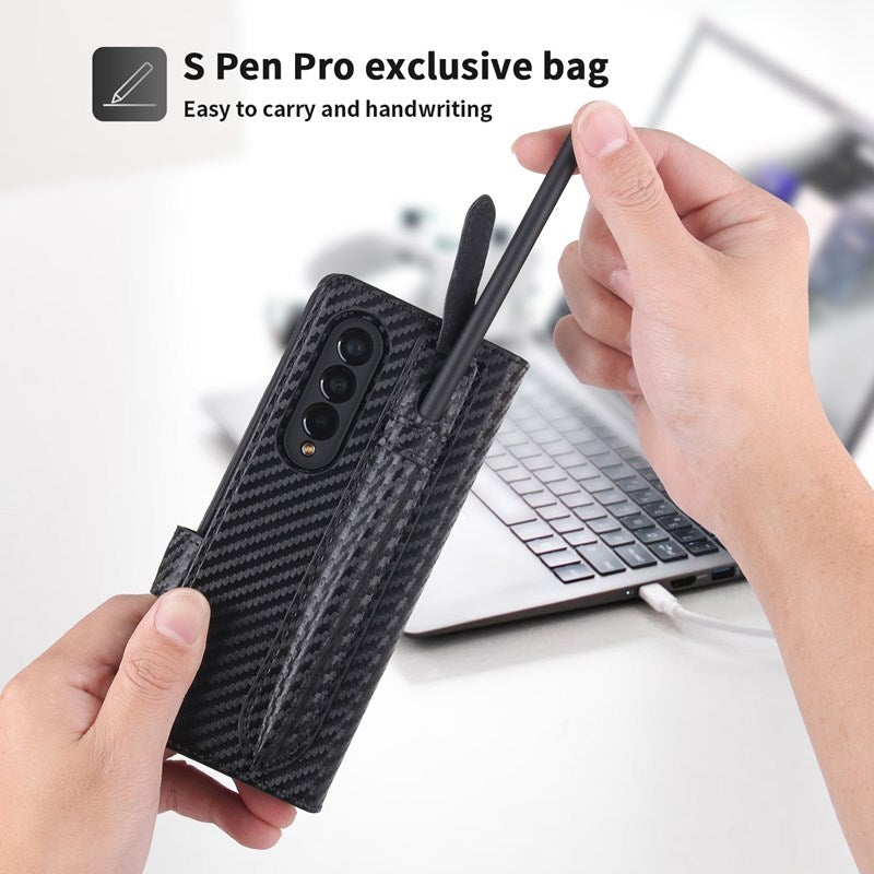 New 2-in-1 Leather Wallet Pen Slot Phone Case For Samsung Galaxy Z Fold3 5G