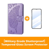 Luxury Embossed Butterfly Leather Wallet Flip Case for iPhone