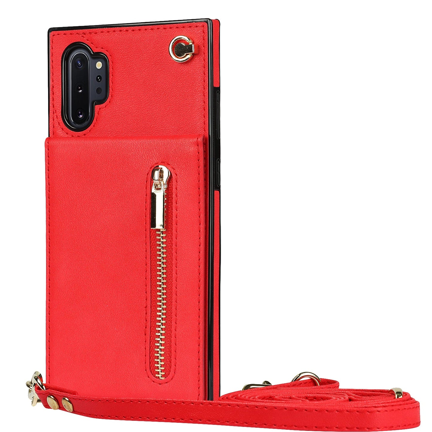 Neue Umhänge-Reißverschluss-Brieftaschen-Handyhülle für Samsung Note10 Plus