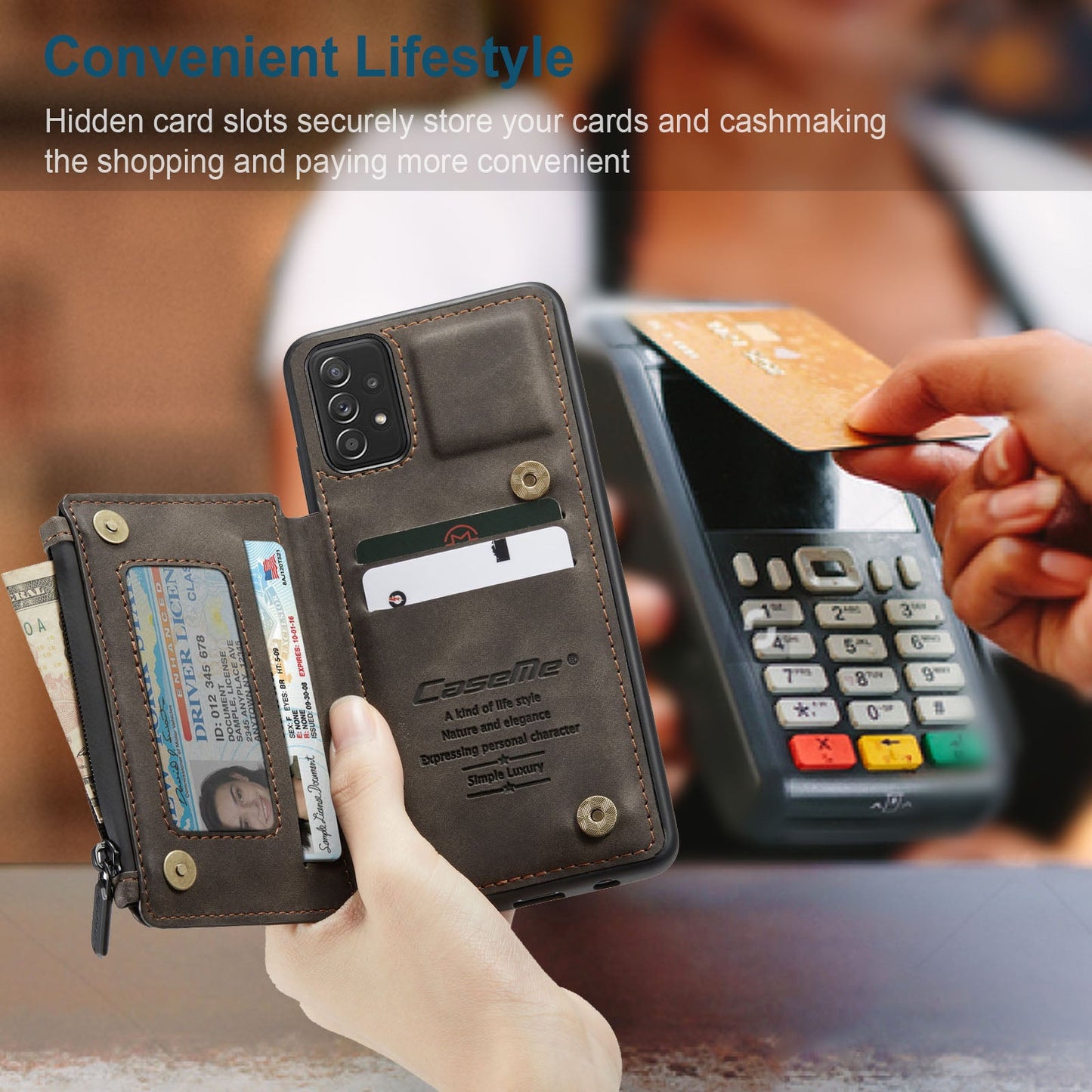 Luxuriöse Multifunktionale Brieftaschen-Handyhülle für Samsung A52 5G