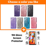 Luxury Embossed Butterfly Leather Wallet Flip Case For Samsung A10E