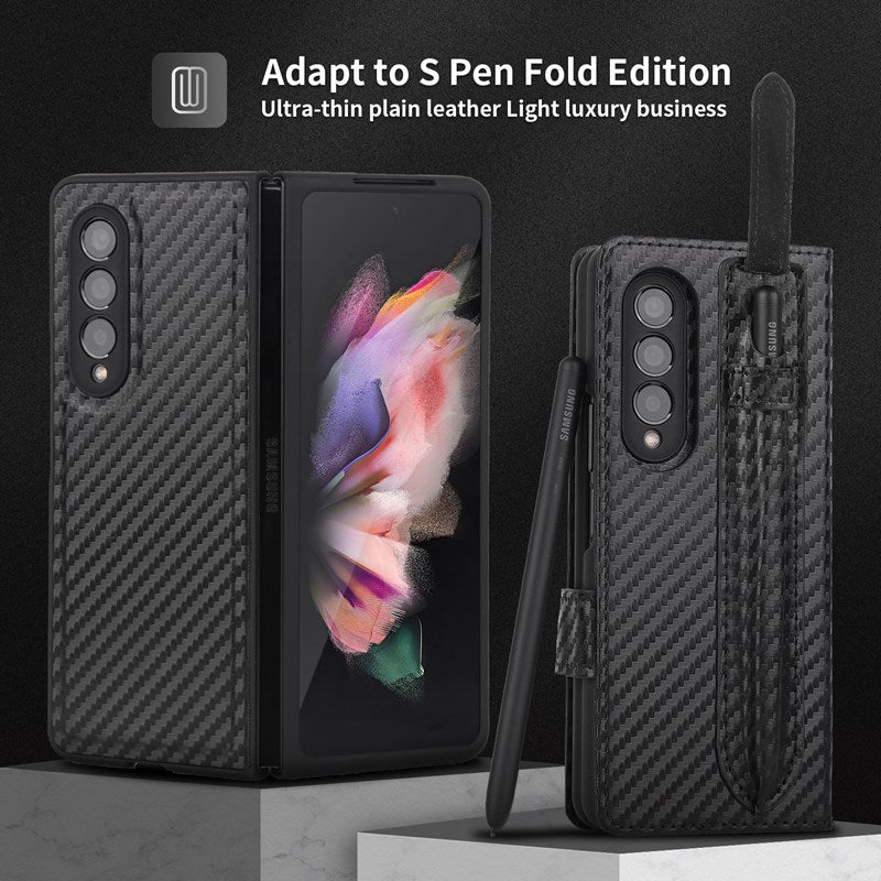 New 2-in-1 Leather Wallet Pen Slot Phone Case For Samsung Galaxy Z Fold3 5G