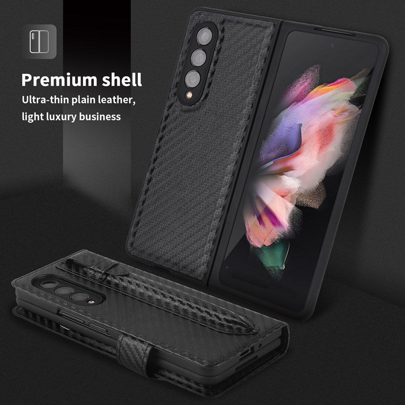 New 2-in-1 Leather Wallet Pen Slot Phone Case For Samsung Galaxy Z Fold3 5G