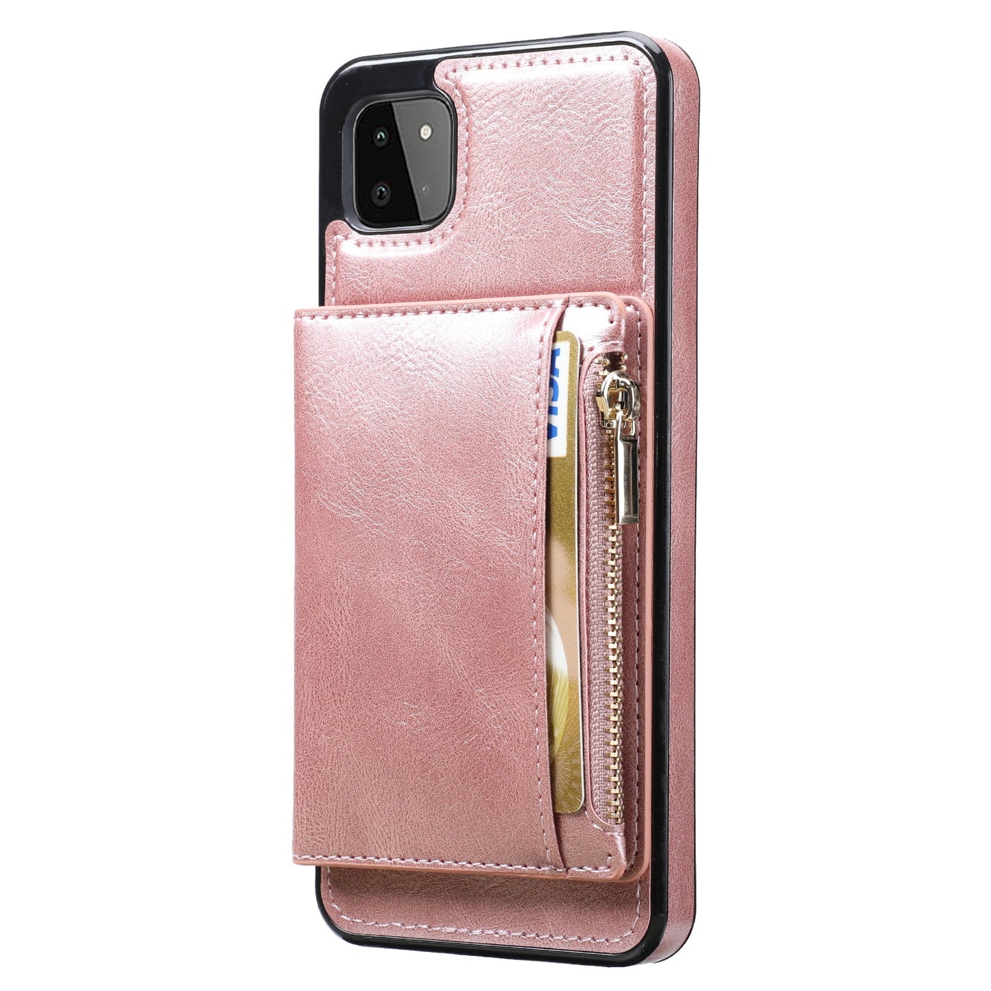Neue Upgrade Multifunktionale Brieftasche Reißverschluss Handyhülle für Samsung A22 5G
