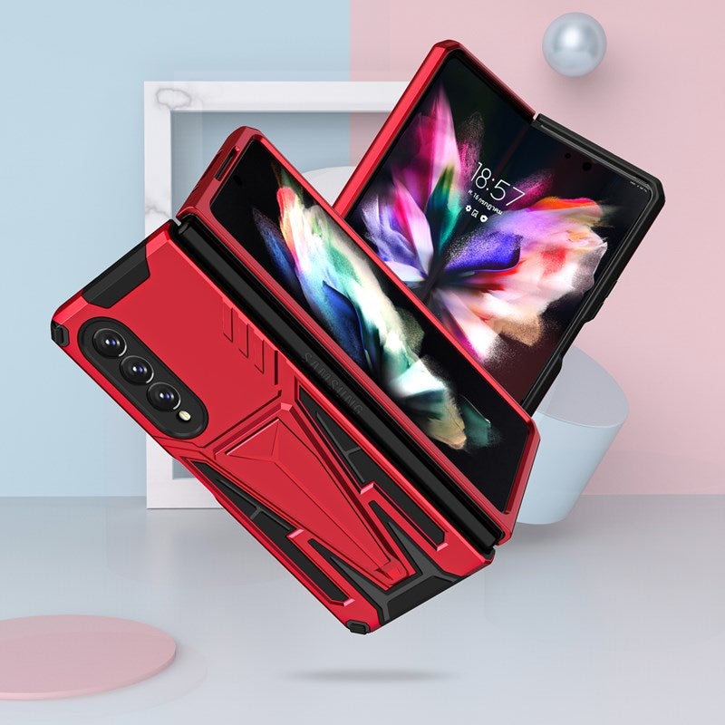 Nouvel Étui de Téléphone Magnétique avec Support d'Armure Extraordinaire pour Samsung Galaxy Z Fold3 5G