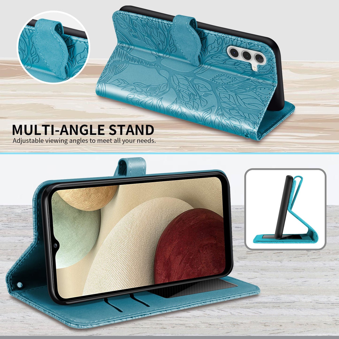 Neue 3D geprägte Lebensbaum-Brieftaschen-Handyhülle für Samsung A-Serie