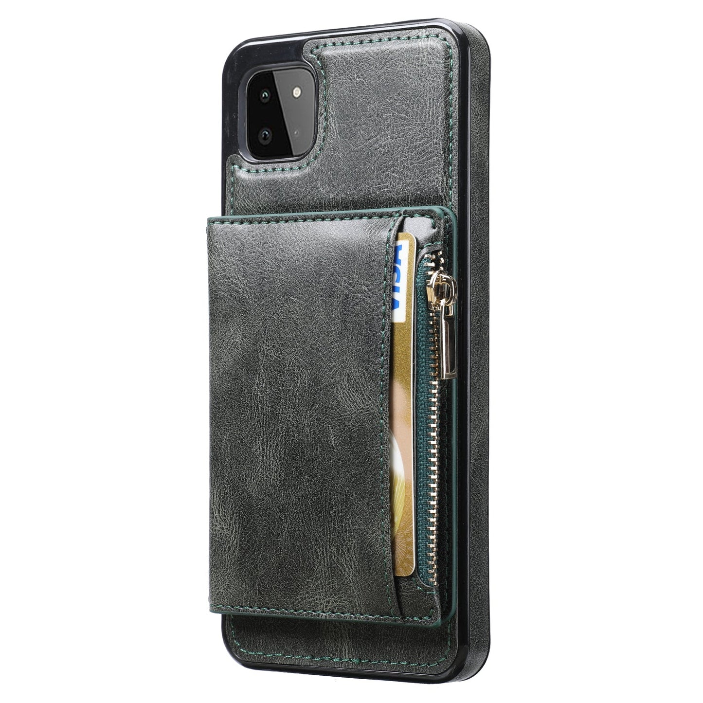 Neue Upgrade Multifunktionale Brieftasche Reißverschluss Handyhülle für Samsung A22 5G