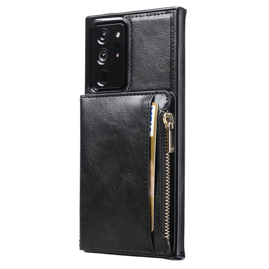 Nouvelle mise à niveau Étui portefeuille multifonctionnel à fermeture éclair pour Samsung Note20 Ultra