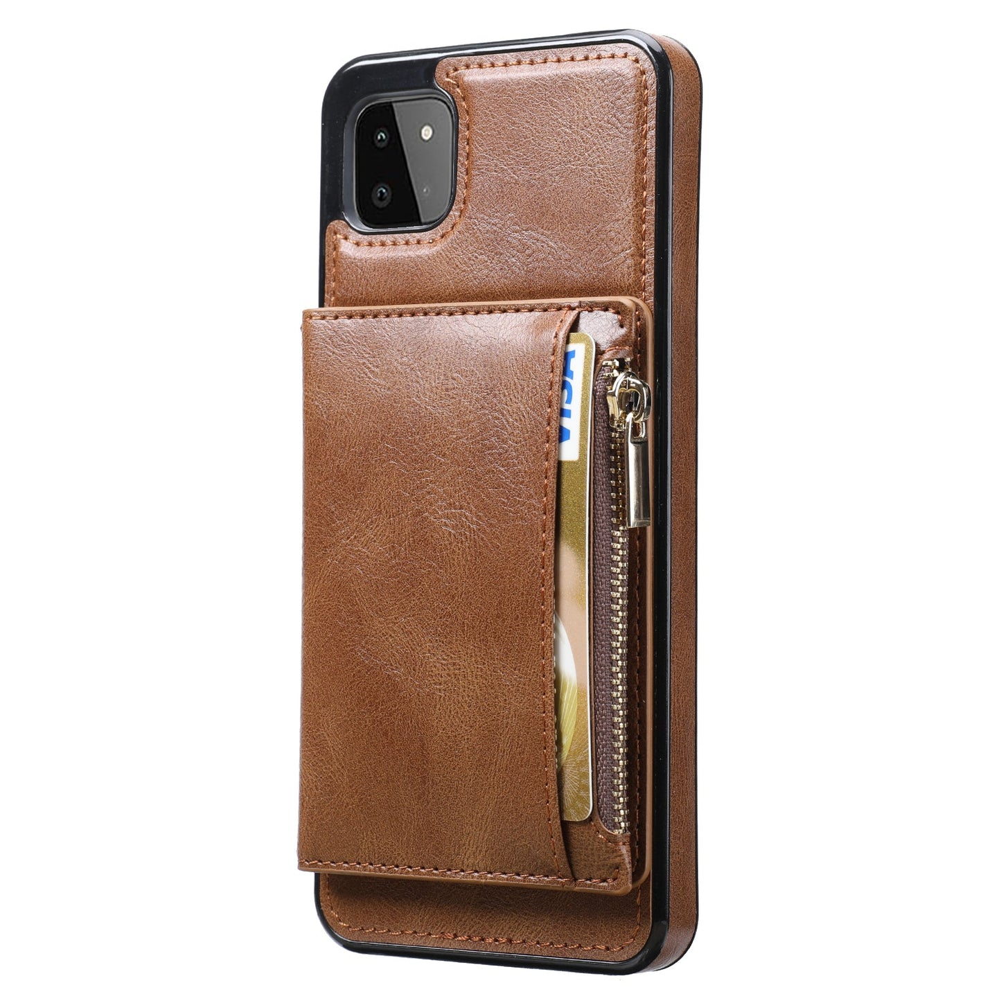 Neue Upgrade Multifunktionale Brieftasche Reißverschluss Handyhülle für Samsung A22 5G