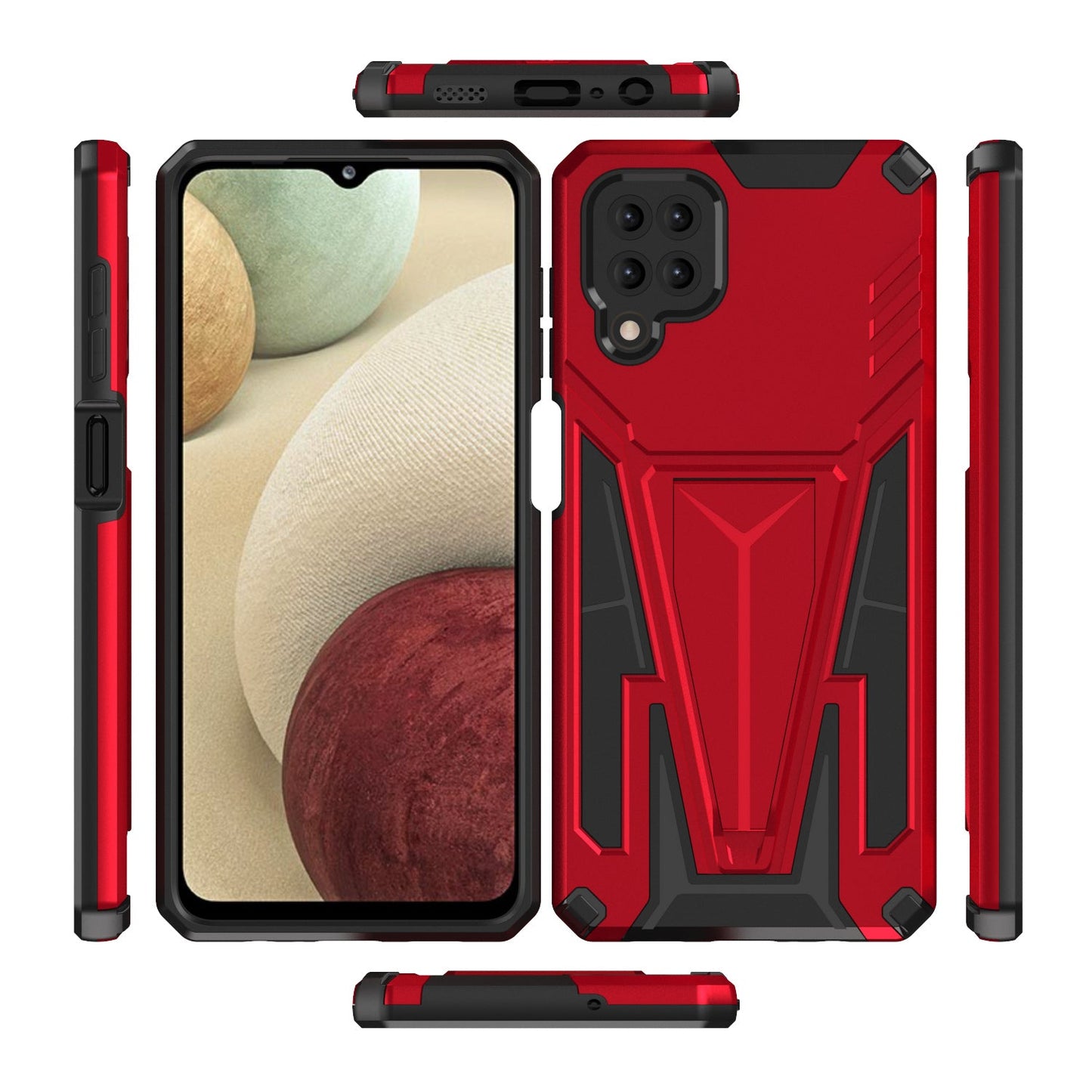 New Extraordinary Armor Bracket Magnetic Phone Case For Samsung A12