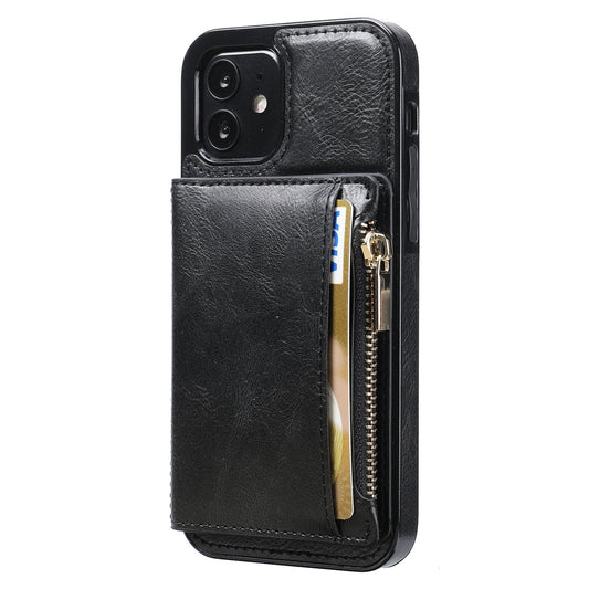 Nouvelle mise à niveau étui portefeuille multifonctionnel avec fermeture éclair pour iPhone